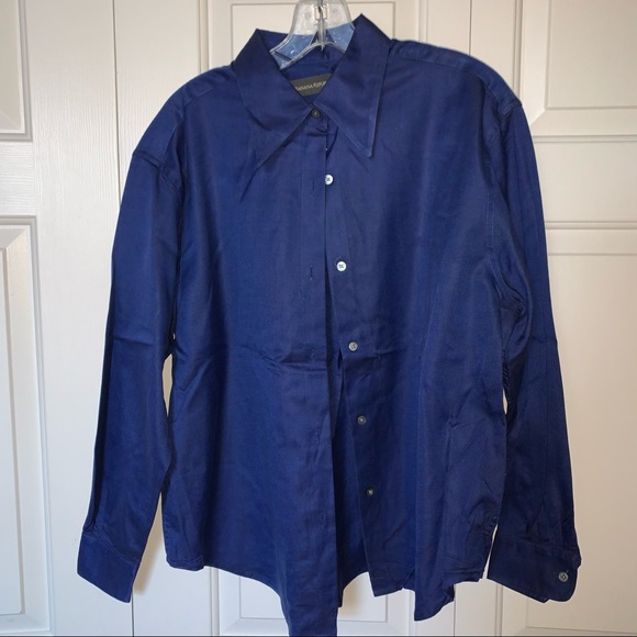 Banana Republic blue collared top size medium - Picture 1 of 3